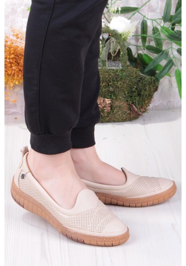 Pierre Cardin 54562 Anatomik Rahat Ürün Hakiki Deri Kadın Ayakkabı Bej