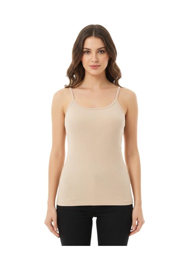 İntimo Kadın İp Askılı Renkli Kaşkorse Güpürlü Atlet Bgl-st05184 Ten