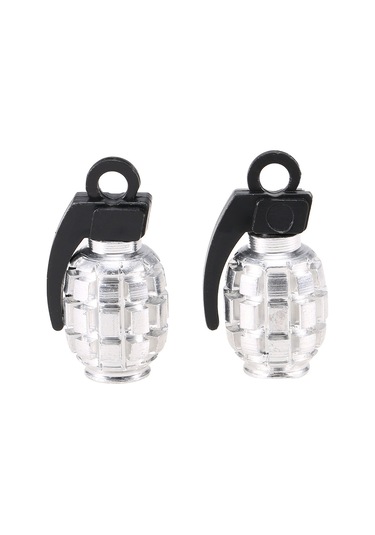 Reedark 2 Adet Gümüş Renkli Füze Desenli Sürekli Kullanımlı Bisiklet Lastik Valf Kapağı - Su Ve Toz Geçirmez, Kolay Kurulum