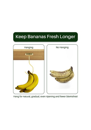 Kosona Altı Montajlı Renkli Elma Muz Asıcı, Çok Fonksiyonlu Katlanabilir Mutfak Fidanı, Kolay Kurulumlu, 16cm Boy, Modern Stil