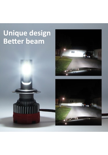 2 Adet H7 Led Motosiklet Farları 6000k 6000lm Süper Parlak Su Geçirmez Led Araba Sis Lambası Beyaz Işık