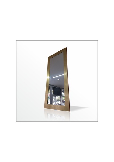 Büyük 124X64Cm Altın Yaldız Salon Antre Komodin Etajer Boy Aynası Altın