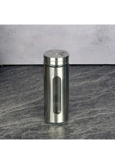 Konak Züccaciye Metal Kaplama Cam Baharatlık / Tuzluk 14cm