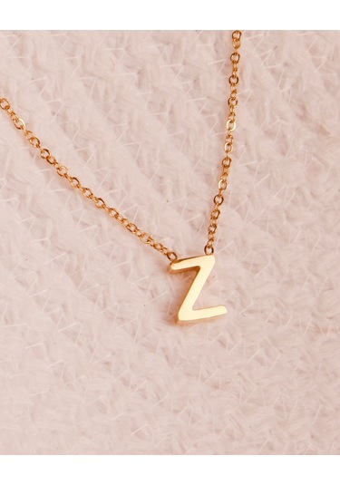 Lekka Design Kararmaz Çelik Z Harfli Kolye Altın