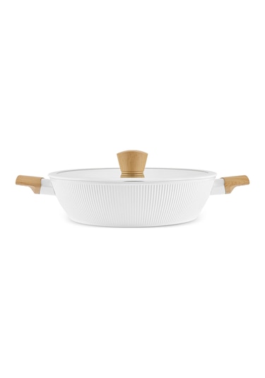 Karaca X Refika Swiss Crystal Purelıne İndüksiyon Tabanlı Servis Gereçli 12 Parça Tencere Seti Almond Cream Bej