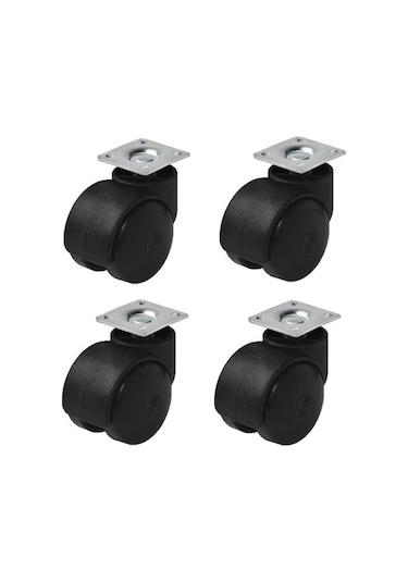 4 Adet Hts Büro Tipi Tablalı Dönerli Mobilya Tekeri Çap: 49 Mm Kod : 411