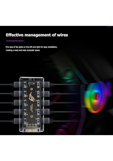 Argb Rgb Led 3 Pin 11 Port Fan Çoklayıcı 4847A Sata Power 5V Hub