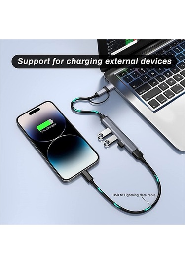 809-a 6'sı 1 Arada Usb+tip-c - Usb Hub Adaptörü Diğer