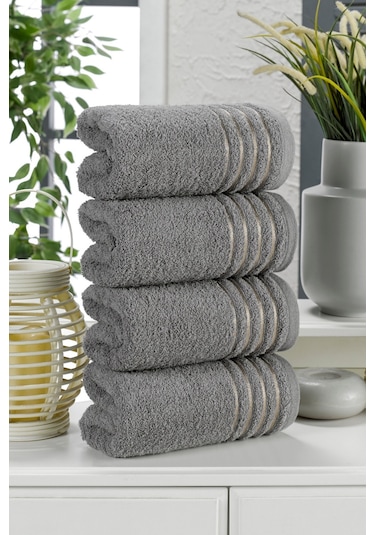 Casnack Diana Havlu Seti 4'lü 800gr. 50x90cm - Antrasit