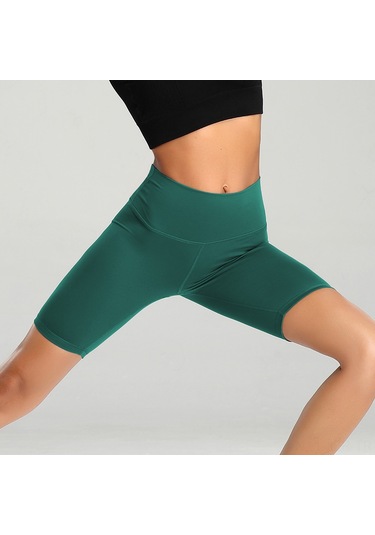 Geeroyoo Yoga Spor Şortu: Yüksek Bel, Nefes Alabilen, Hızlı Kuruyan, Yeşil, 2xl Yeşil