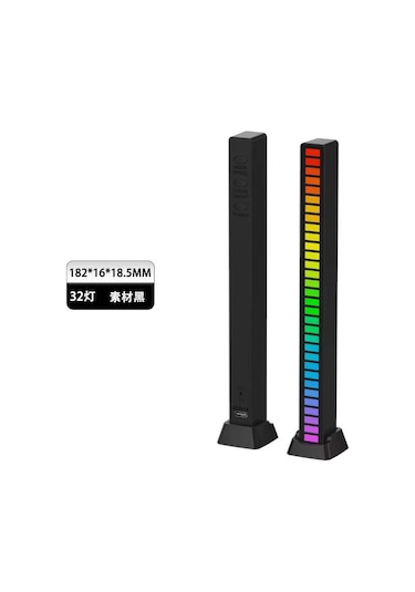 Springsun Usb Akıllı Sesli Led Işık Şeridi, Rgb Renk Değiştirme, Bluetooth Destekli, Araç Ve Masaüstü Kullanıma Uygun, Dahili Pil, Siyah