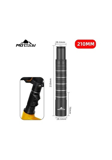 Ebitda Yüksek Kaliteli Cnc İşlemeli Bisiklet Gidon Yükseltici, 175mm Uzama, Siyah Renk, Mtb Uygun Siyah