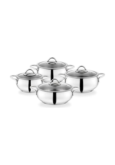 Schafer Cookhaus Çelik Tencere Seti - 8 Parça - Gümüş