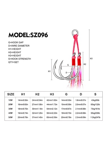 Hokkaido 2/0 Numara 1 Adet Çiftli,glow Simli ,jig Asist,iğne Boyu 27 Mm No:2/0