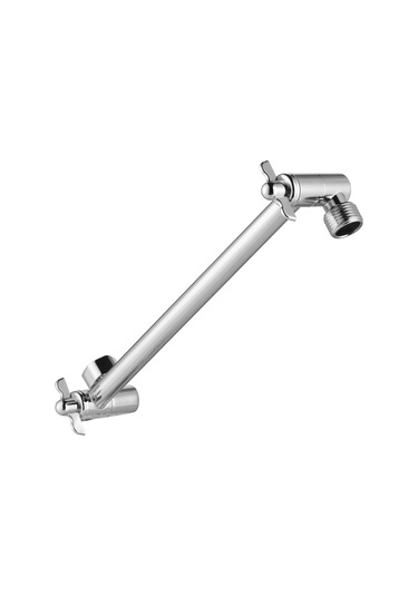 Suofeng 11 İnç Bronz Duş Kolu Uzatıcı, 180 Derece Ayarı, Krom Kaplama, Ev/ Otel/ Okul İçin Standart G1/2 Bağlantı Gümüş