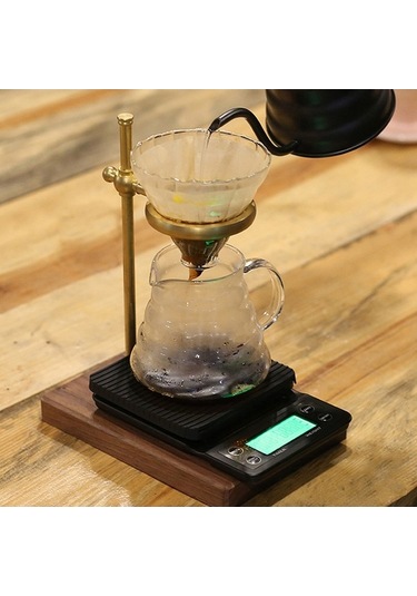 Novahub 0.1g Hassas, 3kg Kapasiteli, Zamanlayıcı Mutfak Kahve Terazisi, Pil Hariç Siyah Siyah