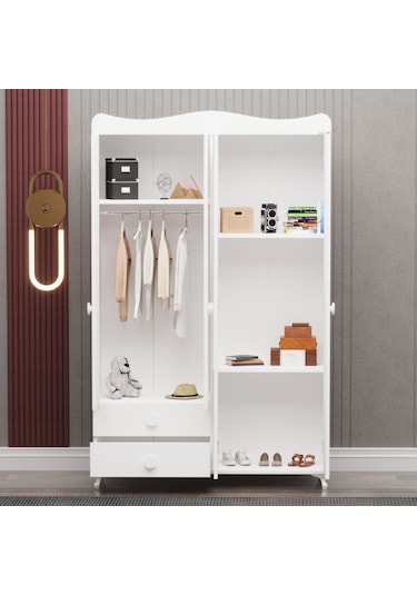Garaj Home Yıldız 4 Kapaklı 2 Çekmeceli Dolap - Prenses