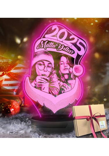 Yılbaşı Hediyesi Noel Baba İçerisinde Kişiye Özel Resimli 3d Led