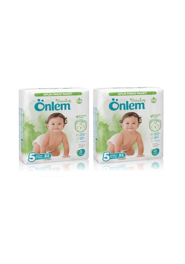 Önlem Botanika Bebek Bezi 5 Numara Junior Aylık Fırsat Paket 2 x 82 Adet 2'li