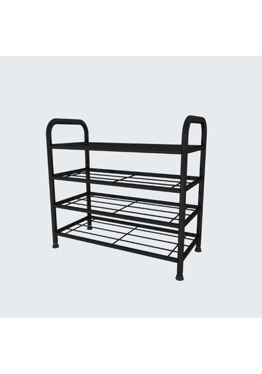 Metallica Concept Çağla 4 Katlı Metal Düzenleyici Çok Amaçli Raf Ayakkabılık Siyah