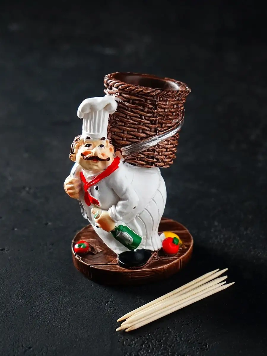 Skyphos Diş Kürdanlığı "neşeli Aşçı" 6,5x5x10 Cm 65253228 Kahverengi