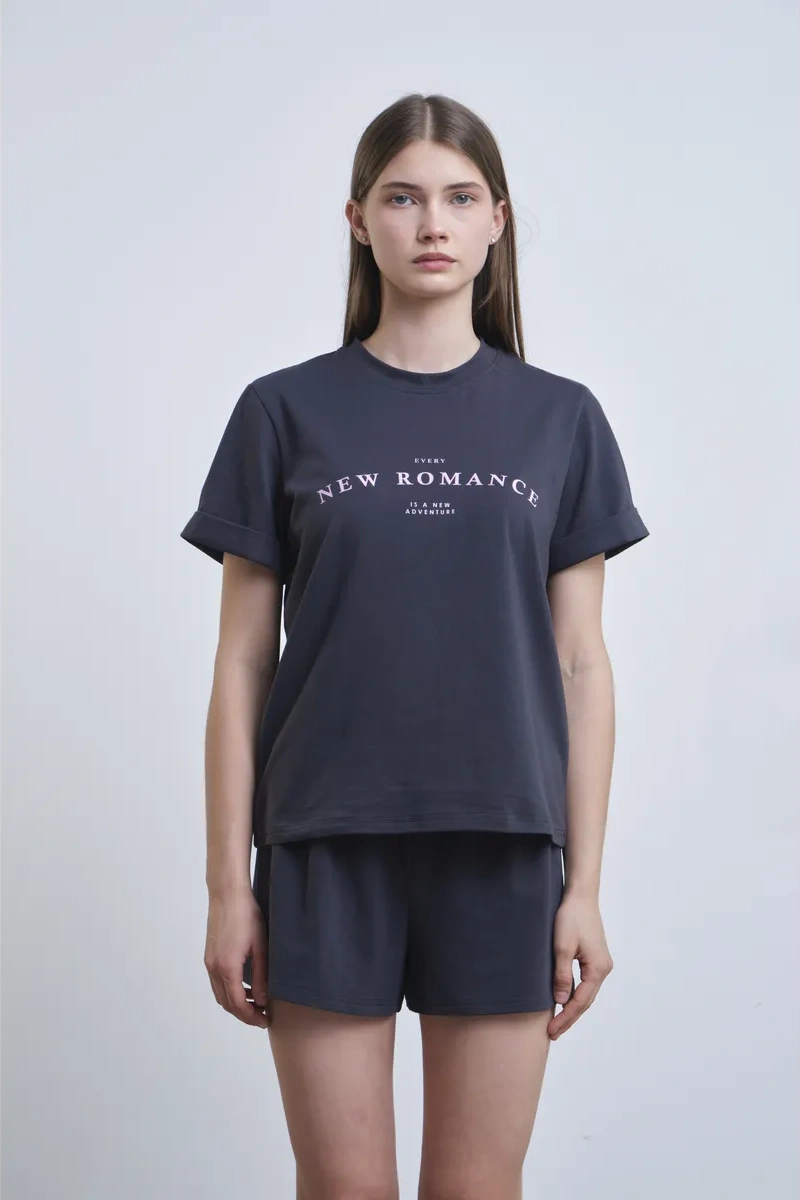 Derek Moon Şortlu Pijama Ev Takımı 369844738 Grafit