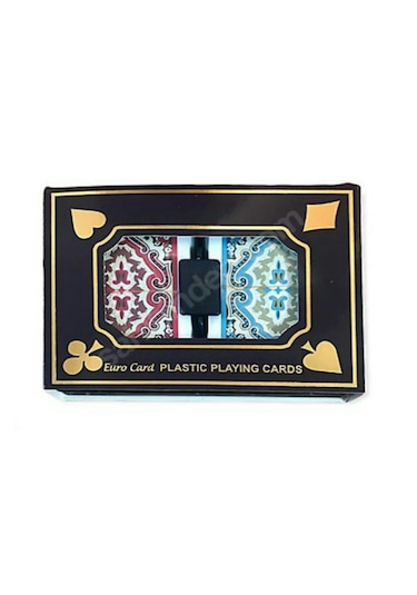Euro Card Plastik Oyun Kağıdı Iskambil Kağıdı Çift Deste
