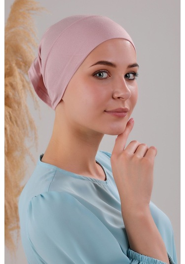 Tesettür Hazır Pratik Geçme Boru Bone Pudra Pudra