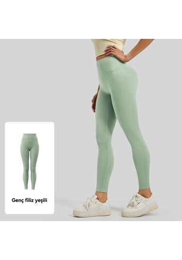 Kadınlar İçin Şeftali Kalça Kaldırıcı Spor Yoga Pantolonu Açık Yeşil