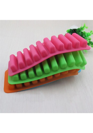 Yaratıcı Silikon Buz Küpü Tepsi Kalıp Parmak 10 Izgara Çikolata Mavi