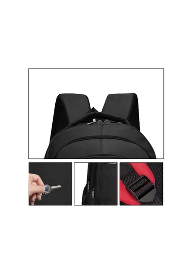 Aubyhe Kilitli Çanta Erkek Kadın Üniversite Sırt Çantası 15.6" Laptop Bölmesi Nylon Su Geçirmez Seyahat Okul Çantası Siyah Kırmızı Lacivert Siyah