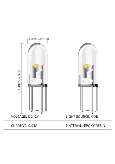 T5 Led Ampul Gösterge Ampulü 5 Adet Beyaz