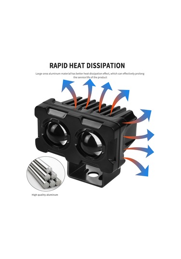 Shineyee Zh-1583a2 Çift Led Işık Modüllü, Su Geçirmez Ve Şok Dirençli Motosiklet Farı Kolay Montaj Siyah