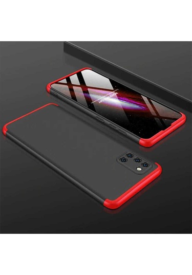 Galaxy Uyumlu A31 Kılıf Zore Ays Kapak Siyah-Kırmızı