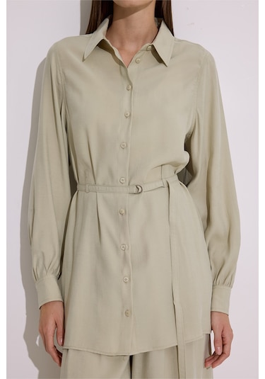 Modal Kemerli Gömlek Çağla Çağla