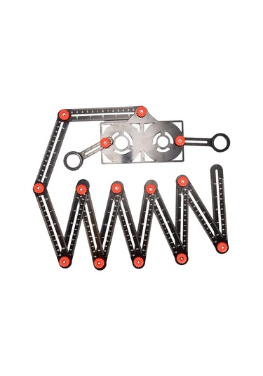 Youmex Alüminyum Çok Açıklı Ölçüm Cetveli 12 Katlı - Fayans Delme Konumlandırıcı Dıy Ölçme Aracı