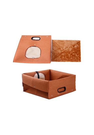 Dofolink Çıkarılabilir Ve Yıkanabilir Katlanabilir Keçe Evcil Hayvan Yatağı Yaratıcı Taşınabilir Açık Keçe Entegre Kedi Yatağı Yeşil