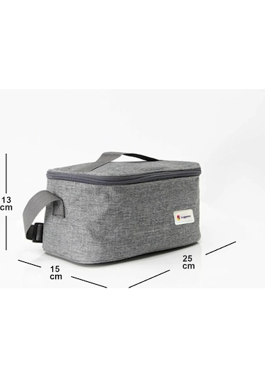 Termoslu Beslenme Çantası Gri