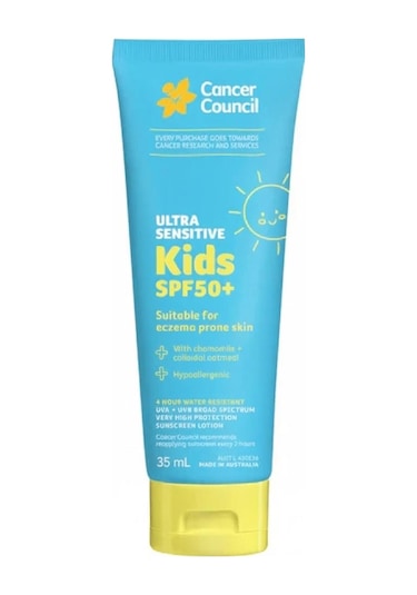 Cancer Council Spf50+ Ultra Sensitive Kids Sunscreen Çocuklar İçin Güneş Kremi 35ml