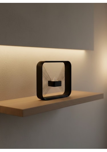 Askılı Kare Mumluk Duvar Dekoru Loş Salon Ve Modern Mekanlar