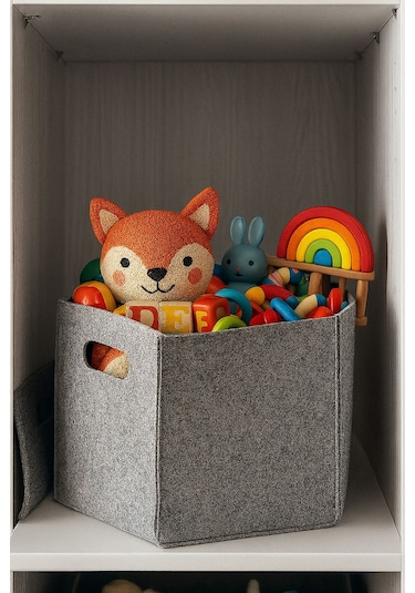 Çok Amaçlı Kullanım Keçe Organizer Dolap İçi Düzenleyici Saklama Kutusu Gri