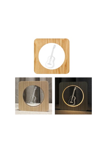 Homyl Usb Düşük Güç Enerji Led Gece Lambası Işık 3d Odun