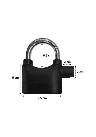 İpek Yıldızı Desibel Siyah Alarmlı Çok Fonksiyonlu Ekstra Güvenlikli Kare Asma Dolap Kilidi