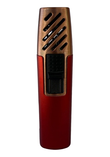 Premiumquality Kırmızı-bronz Tek Torch Pürmüz Metal Puro Çakmağı - Tr8581