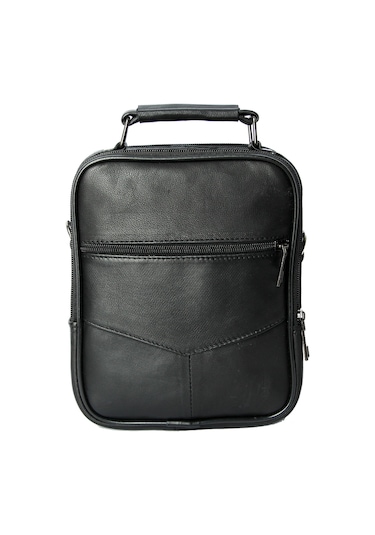 Bay Pablo C60 Hakiki Deri Çelik Kasalı Orta Boy Erkek El Çantası Siyah