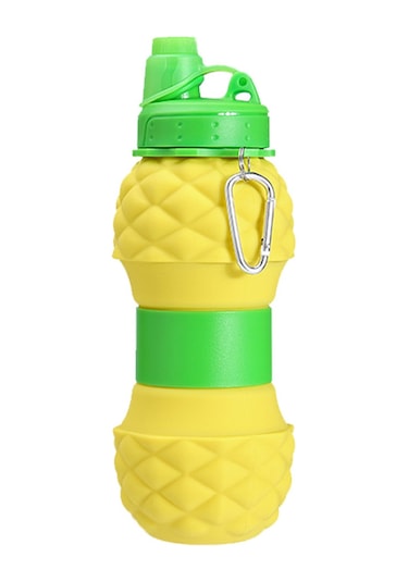 Mufunye Dışarıda Kullanıma Uygun Genişleyebilir Silikon Matara - Yiyecek Dereceli, Çıkarılabilir Pipetli, 500-1000ml Pembe Pembe