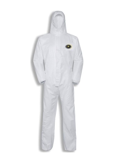 Kapüşonlu Fermuarlı Antibakteriyel Koruyucu Tulum 5 Adet Beyaz