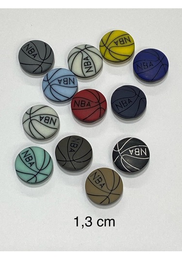 Bebek Düğmesi / Basketbol Top Model / 10 Adet - Beyaz