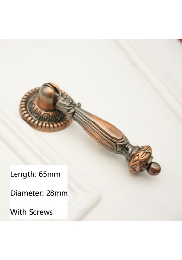 Vintage Savaş İçin 4'lü Kırmızı Bronz Retro Mobilya Topuzu Ve Sapı Seti