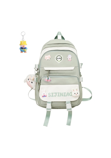 Genç Kızlar İçin Şık Ve Büyük Kapasiteli Okul Sırt Çantası Ortaokul, Lise Ve Üniversite Öğrencilerine Uygun Modeller Yeşil